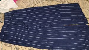 Striped Navy Blue Wide Leg Pants