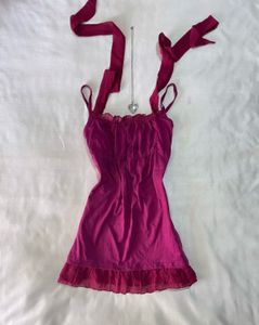 Gorgeous Pink Halter Neck Tie Up Top
