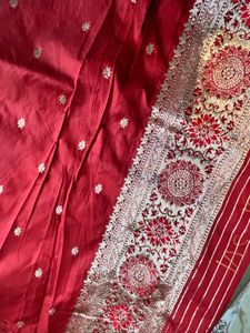 Royal Red Zari Saree + blouse piece