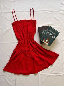 Stunning Red Smocked Mini Dress
