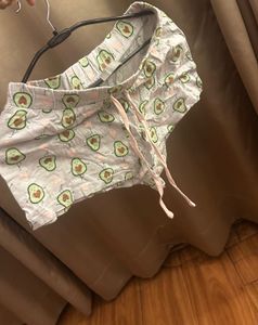 Cute Avocado Print Pajama Shorts