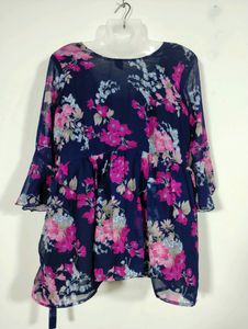 Navy Blue And Multicolor Tunic (Wo