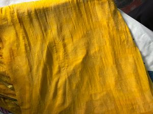 Vibrant Yellow Saree with Embellished Border