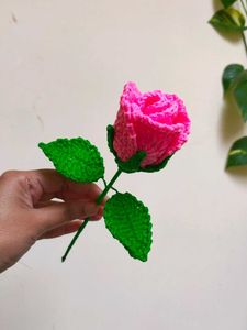Crocheted Pink Rose