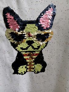 New Cute Dog Sequin T-Shirt