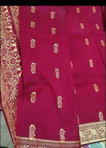 Elegant Maroon and Gold Saree