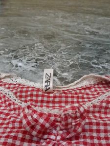 Cute Red Gingham Dress Material