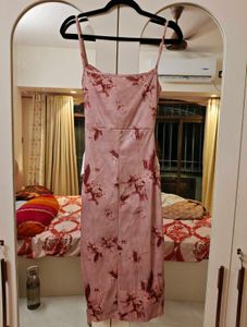cowl neck Mauve pink Midi Dress