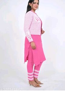 Charming Pink Kurta Set with Jacket
