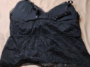 Black Padded Lace Bralette Top