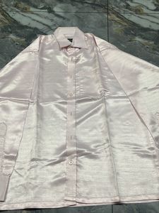 Men's Pink Silky Dress Shirt