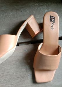 Nude Block Heels
