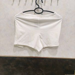 White Slit Mini Skirt - Shein