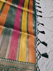 Vibrant Striped Silk Saree
