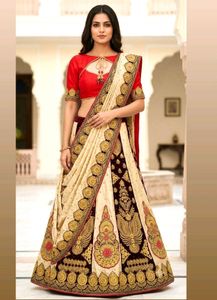 lahanga Embroidered Saree