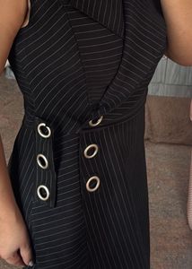 Chic Striped Wrap Dress