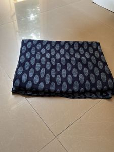 New Elegant Navy Blue Saree with Oval Print wit