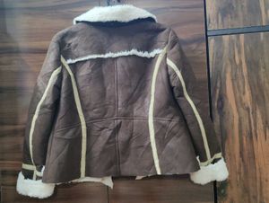 Women Shearling Aviator Suede Jacket
