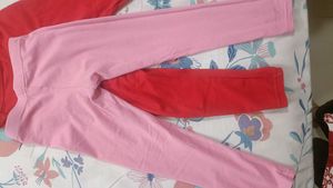 Girls Red &amp; Pink Leggings Set