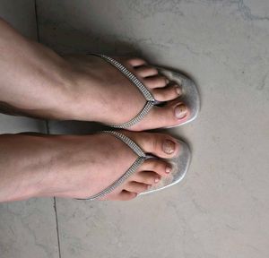 Sparkling Silver Thong Sandals