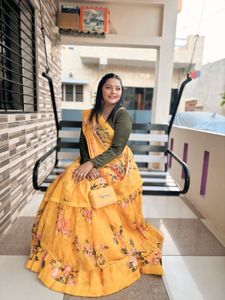 Floral Yellow Lehenga