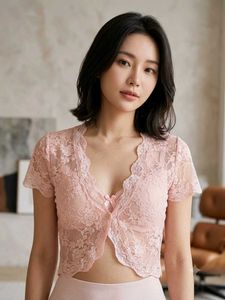 Sheer Lace Kimono Top