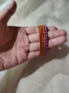 Traditional Multicolor Silk Thread Bangles Set