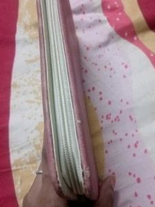 Zara Pink Suede Zip Around Wallet