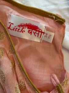 Peach Ethnic Gown with Gold Print