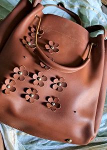 Brown Embelished Handbag