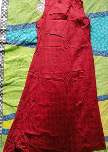 Maroon Ethenic Front Open Dress With Inner