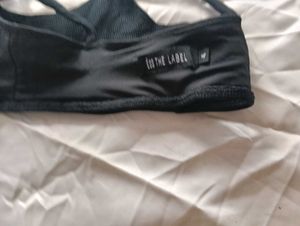 Black Ribbed Bikini Top