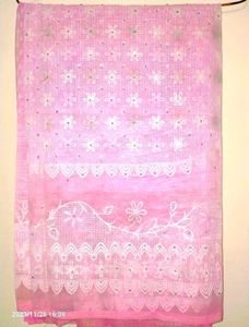 Pink Embroidered Saree