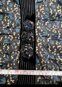 Blue Floral Print A-line Dress