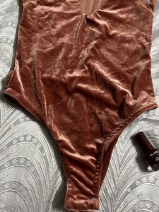 Velvet body suit Top