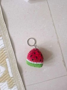 Cute Watermelon Crochet Keychain