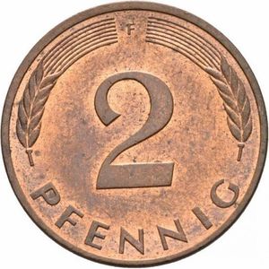 Vintage German 2 Pfennig Coin