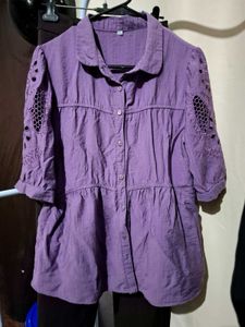 Purple Embroidered Kurta