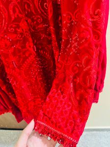 Elegant Red Pakistani Kurti with Dupatta