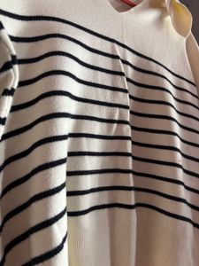 Striped V-Neck Knit Sweater