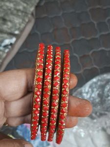 Red & Gold Bangles (Set of 4)