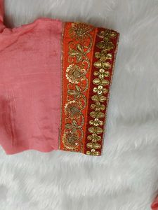 Elegant Pink Embroidered Silk Saree