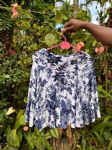 Blue floral skirt