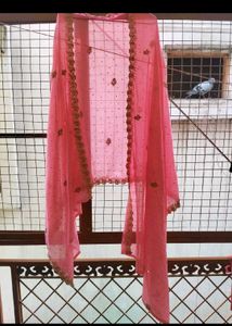 Pink Embroidered sharara set
