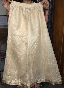 Elegant Golden/Beige Ethnic Skirt