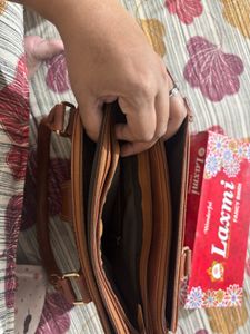 Stylish Brown Faux Leather Handbag