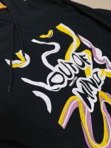 Black Graphic Print Hoodie