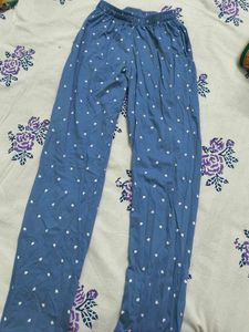 Blue Heart Print Pajama Set