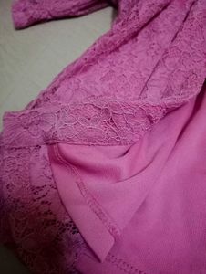 Pink Lace Open Front Shirt