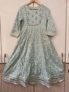 Sky Blue Anarkali Gotapatti suit Set
